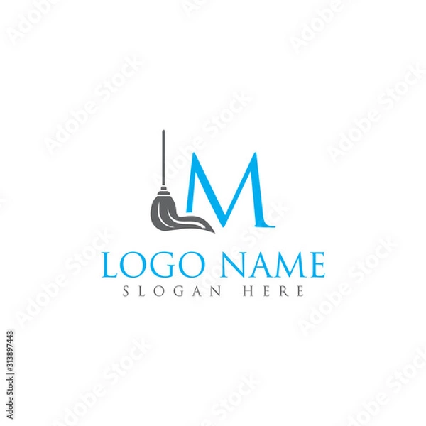 Obraz M letter/mop logo design template full vector