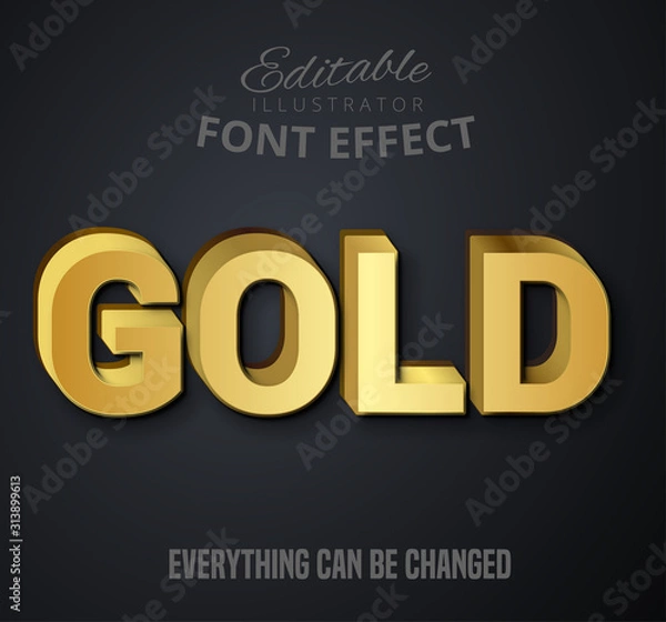 Fototapeta Gold text, editable font effect