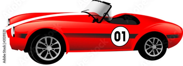 Obraz old race red car