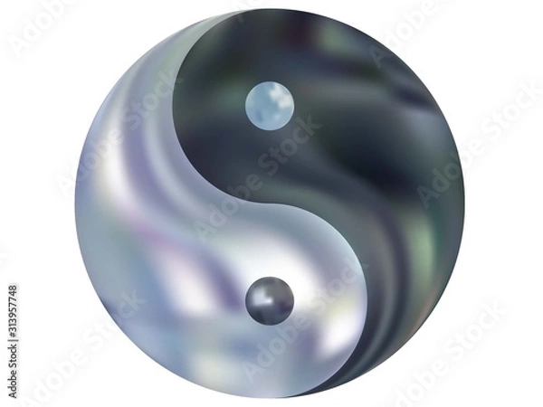 Fototapeta Chromatic background in the form of yin yang.