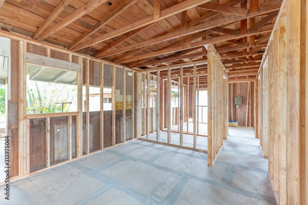 Obraz Interior construction home remodel framing project