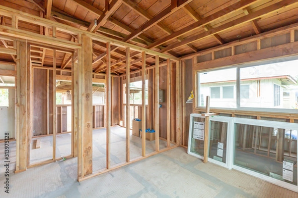 Obraz Interior construction home remodel framing project