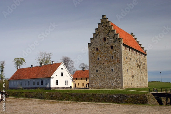 Obraz medieval castle not far from simrishamn, southern