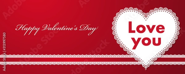 Obraz Projekt na Walentynki z koronką