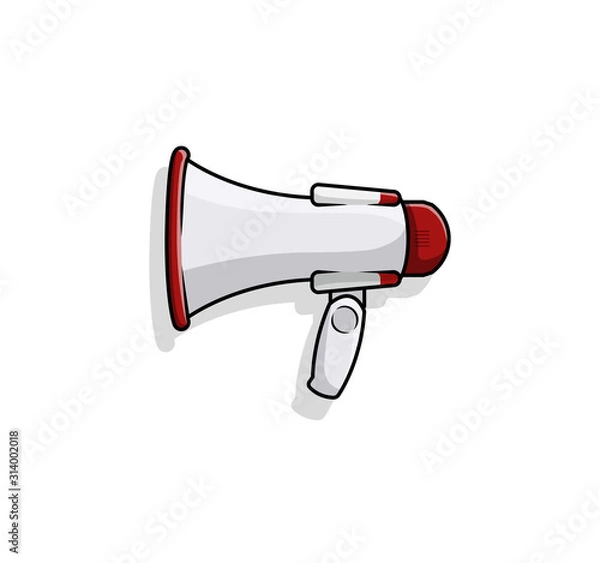 Fototapeta Megaphone or Speaker vector illustration on white isolated background. Audio business concept. for sticker, web, product illustration, etc.