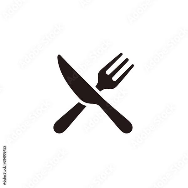 Fototapeta Fork and knife icon symbol vector illustration