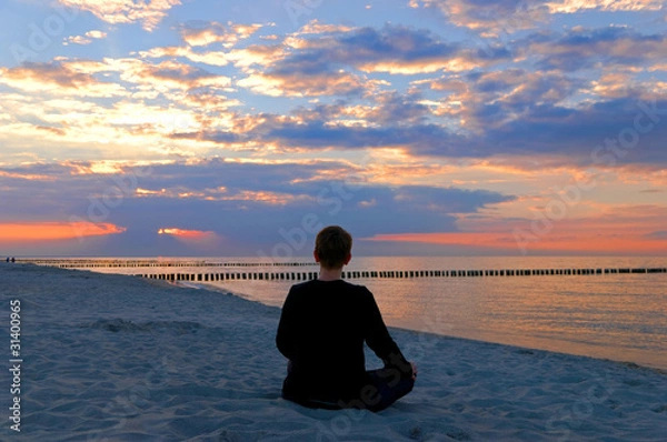 Obraz meditation sunset