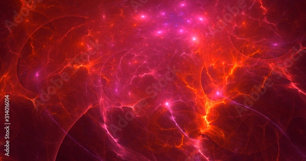 Fototapeta Fractal 3D rendering abstract and shiny background