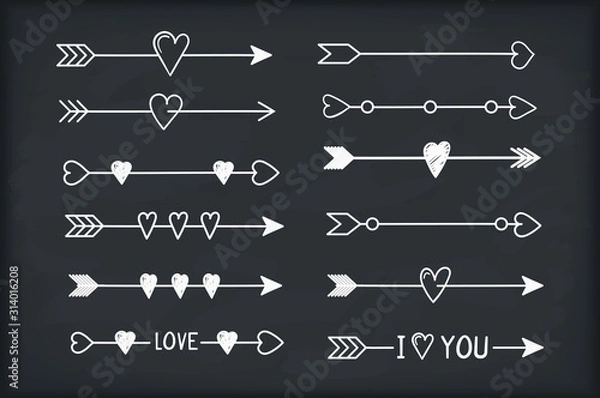 Fototapeta Arrows with Hearts