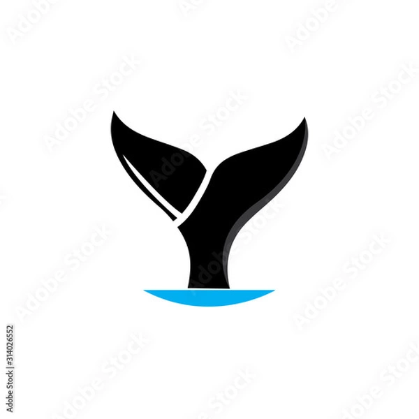 Fototapeta Whale tail icon vector illustration