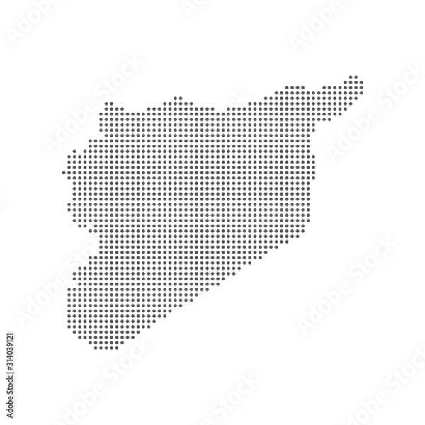 Fototapeta Abstract dotted polka dots pixel particle map of Syria. Vector eps10
