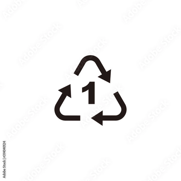 Obraz Recycle PET icon symbol vector illustration