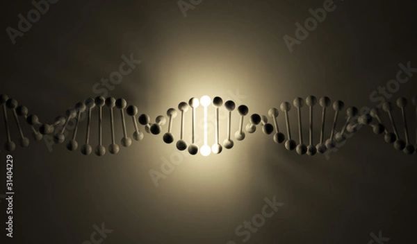 Obraz Luminous DNA. 3d illustration, on black background