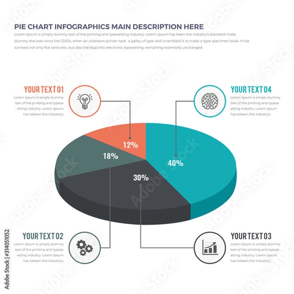 Fototapeta PieChart Infographics