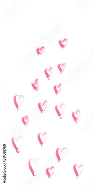 Fototapeta Draw many hearts on a white background, Valentine Day