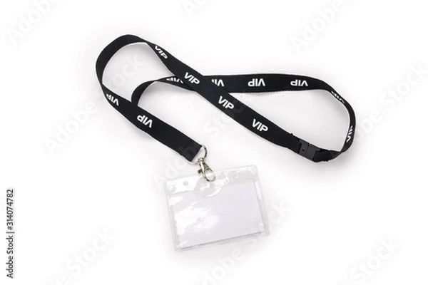 Fototapeta Blank ID card isolated on white background. Contains clipping path.