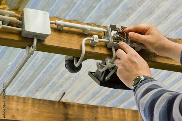 Obraz Elektroinstallation Außenbeleuchtung