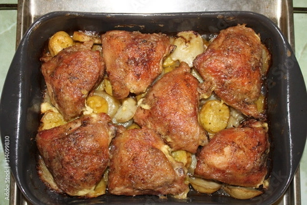Obraz Roast meat in the oven