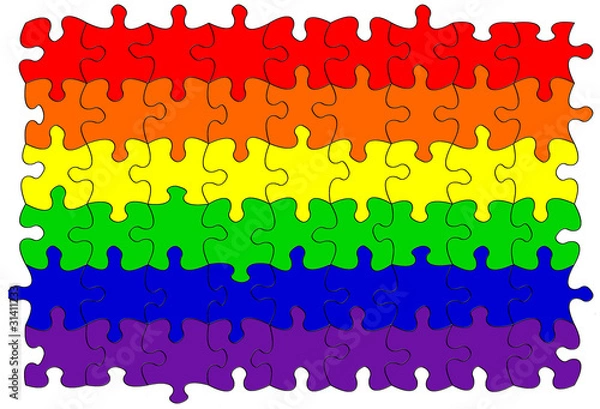 Obraz Gay rainbow flag puzzle/jigsaw