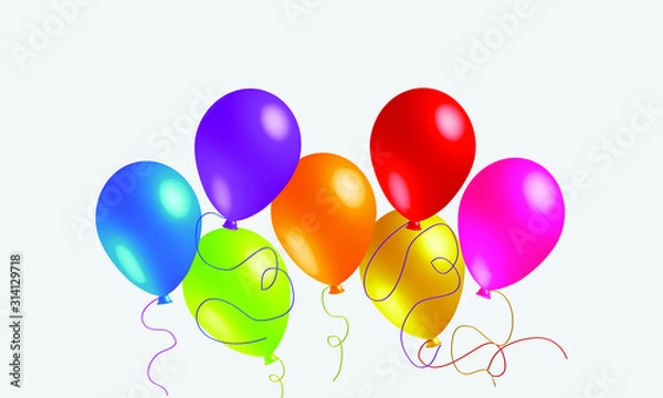 Fototapeta colorful balloons isolated on white background