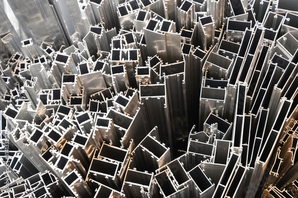 Obraz Aluminium Schrott aus Profilabfall