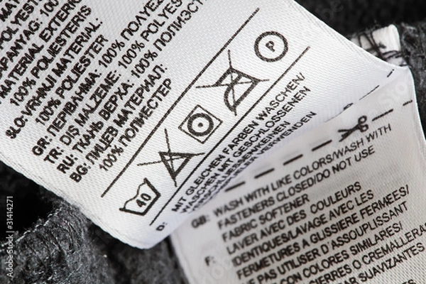Obraz Laundry care label