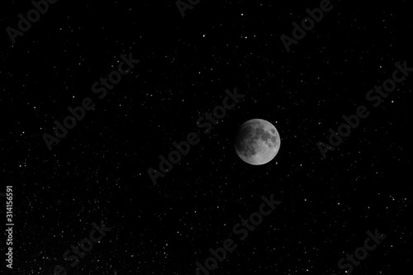 Obraz Partial moon. Isolated moon during night.