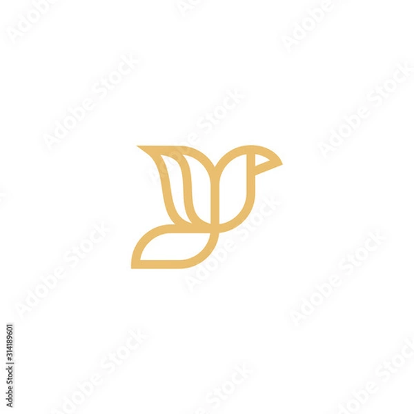 Obraz lily and bird logo design 