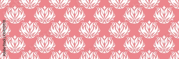 Fototapeta Floral seamless pattern. Pink background with white flowers