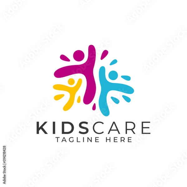 Obraz Kids Care Logo Design Vector Template 