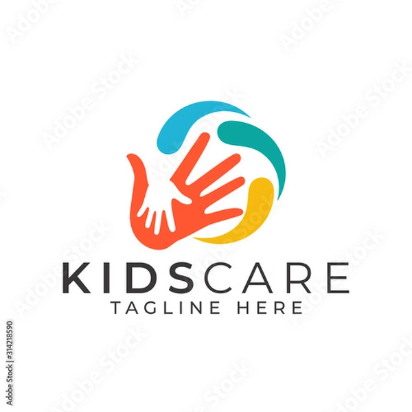 Obraz Kids Care Logo Design Vector Template 
