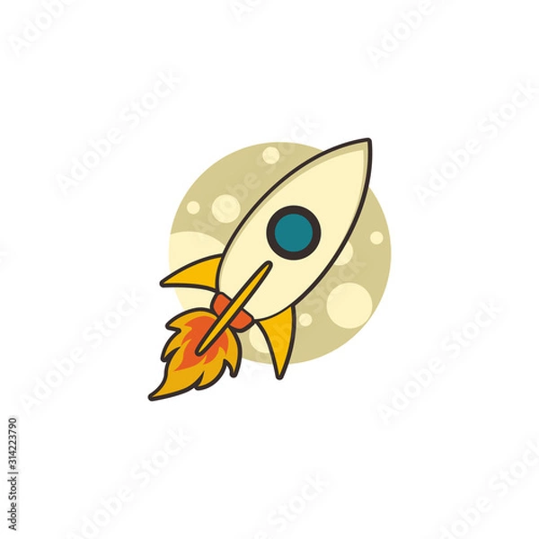 Fototapeta Creative Rocket Logo Design Vector Template