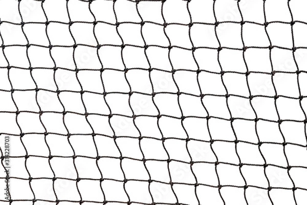 Fototapeta Tennis net isolated on white background with clipping path