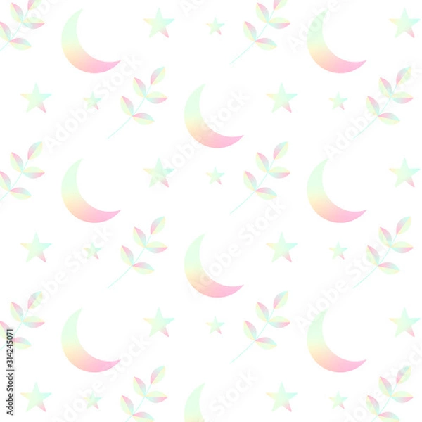 Obraz cute sweet pastel moon seamless pattern
