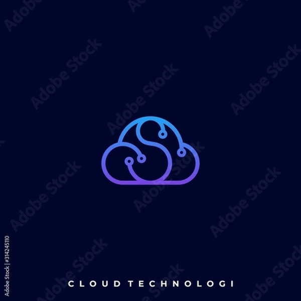 Obraz Cloud Color Illustration Vector Template