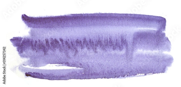 Fototapeta violet watercolor background isolated on white. Top view.