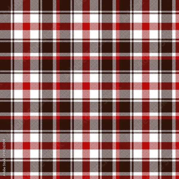 Fototapeta Red and brown tartan plaid. Stylish textile pattern.