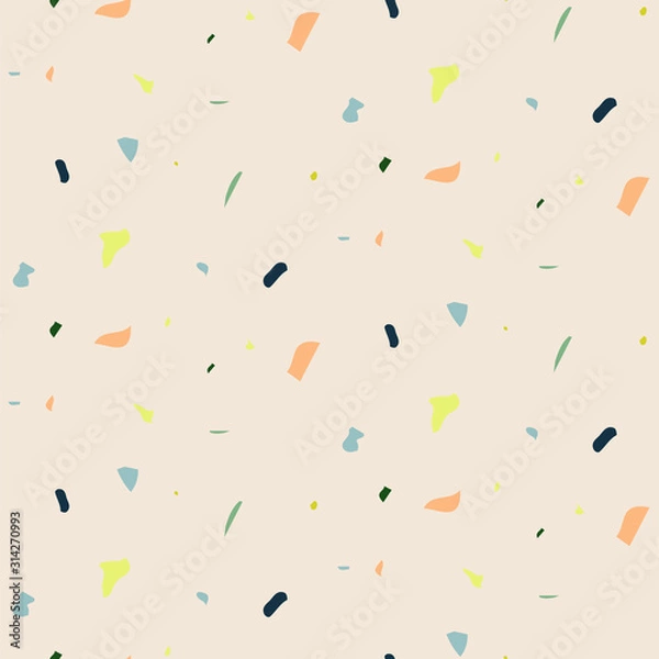 Obraz Seamless pattern hand drawn dot scratch particles texture vector. Terrazzo dust taupe texture.