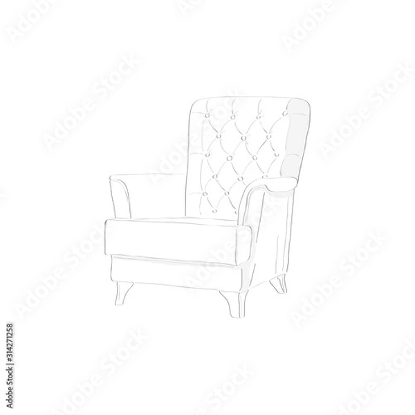 Obraz Sketch armchair white
