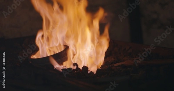 Obraz Blacksmith's forge open fire detail