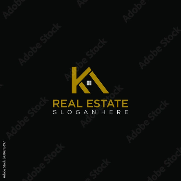 Obraz Real estate letter K logo graphic concept