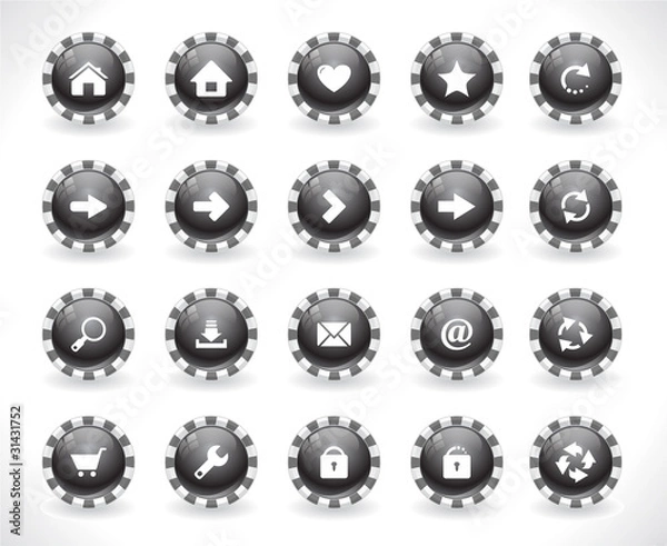 Obraz Buttons for web. Vector.