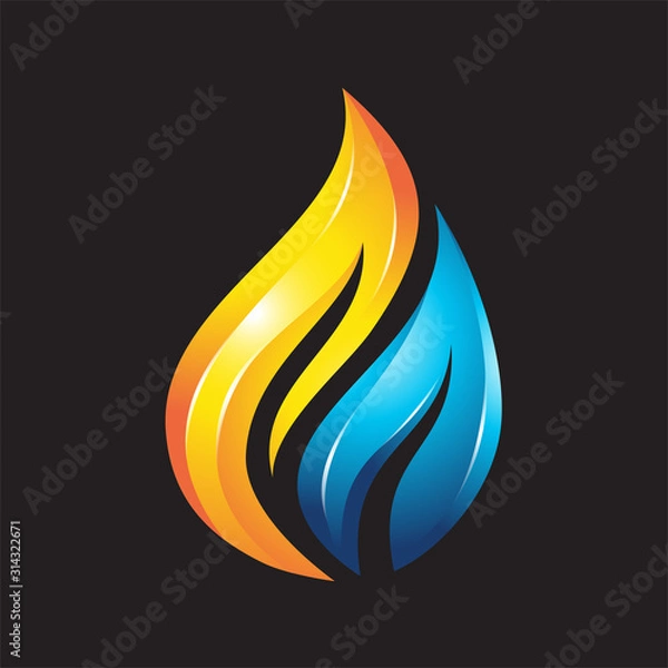 Obraz modern flame water drop vector logo template