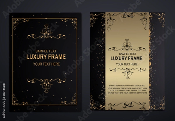 Obraz luxury frame wedding invitation design