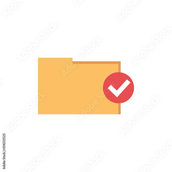 Fototapeta cyber security folder flat style icon