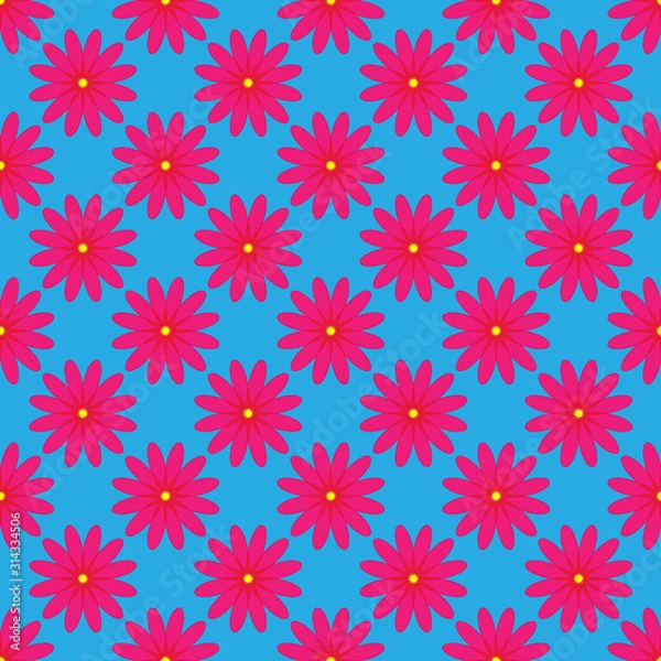 Fototapeta Seamless pattern on the blue background