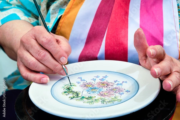 Fototapeta paint dish handmade work