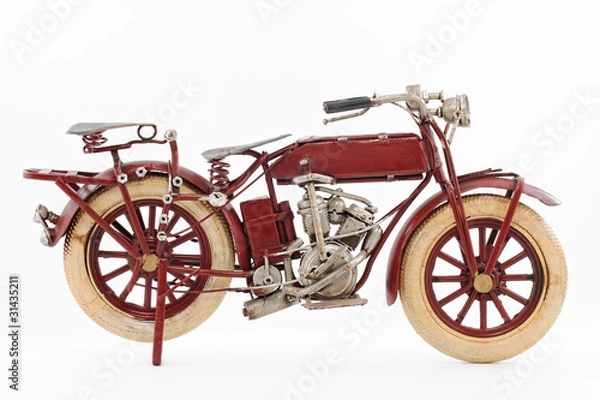 Obraz Handmade tin 1930's vintage motorcycle model, isolated