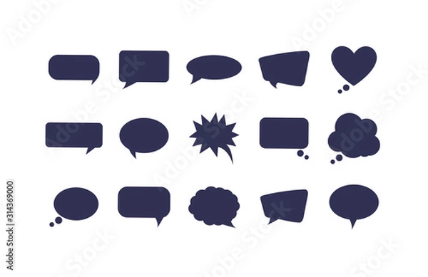 Obraz Isolated communication bubbles set vector design