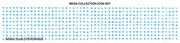 Fototapeta Mega set of icons in trendy line style. Business, ecommerce, finance, accounting. Big set Icons collection. Vector illustration